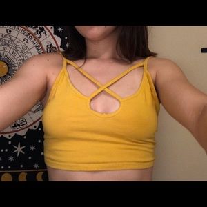 Yellow crop top